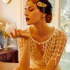 BABEYOND Shawls & Scarves | Pearl<Chic Pearl Tassel Fishnet Shawl