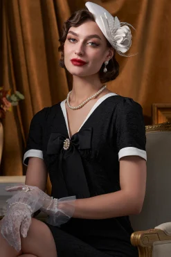 BABEYOND Fascinators | Lady<Classic Pillbox Flower Mesh Fascinator