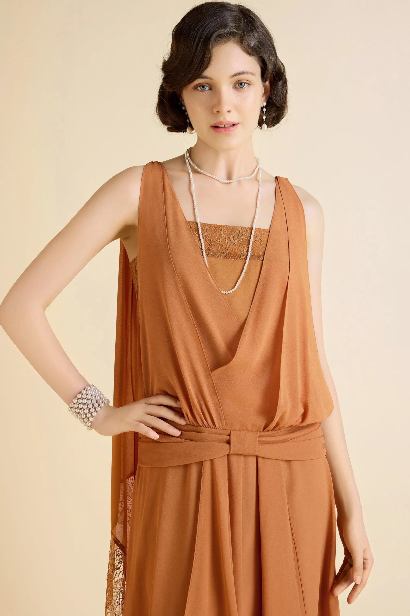 BABEYOND Day Dresses<Classic Pleated Waistband Lace Day Dress