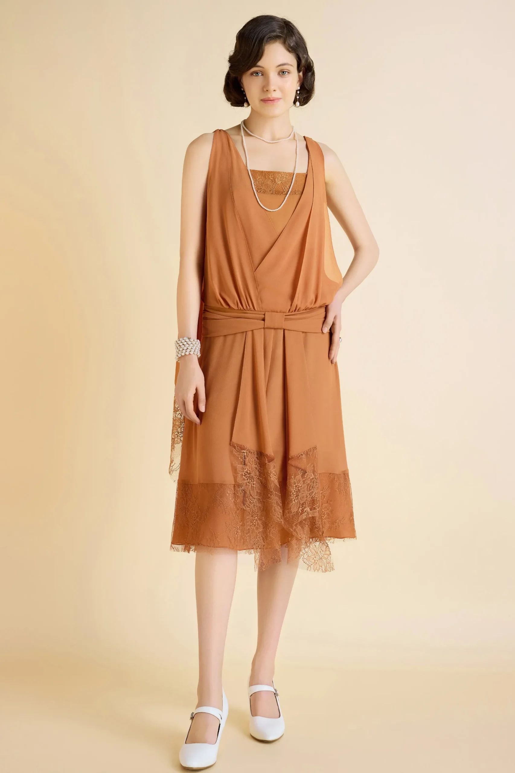 BABEYOND Day Dresses<Classic Pleated Waistband Lace Day Dress