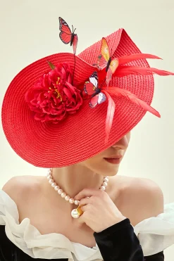 BABEYOND Fascinators<Classic Vintage Wide Brim Fascinator