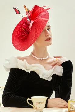 BABEYOND Fascinators<Classic Vintage Wide Brim Fascinator