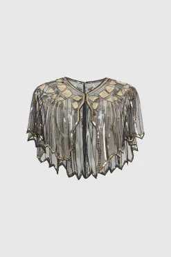 BABEYOND Shawls & Scarves | Vintage<Classy Geometric Sequin Sheer Shawl