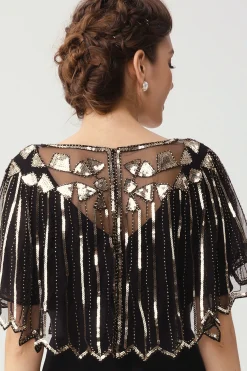 BABEYOND Shawls & Scarves | Vintage<Classy Geometric Sequin Sheer Shawl