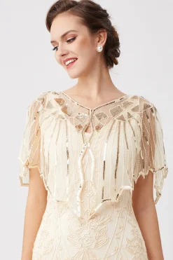 BABEYOND Shawls & Scarves | Vintage<Classy Geometric Sequin Sheer Shawl