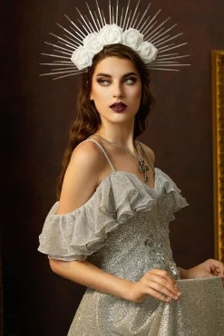 BABEYOND Halo Crown<Classy Rose Spiked Sunburst Goddess Halo Crown