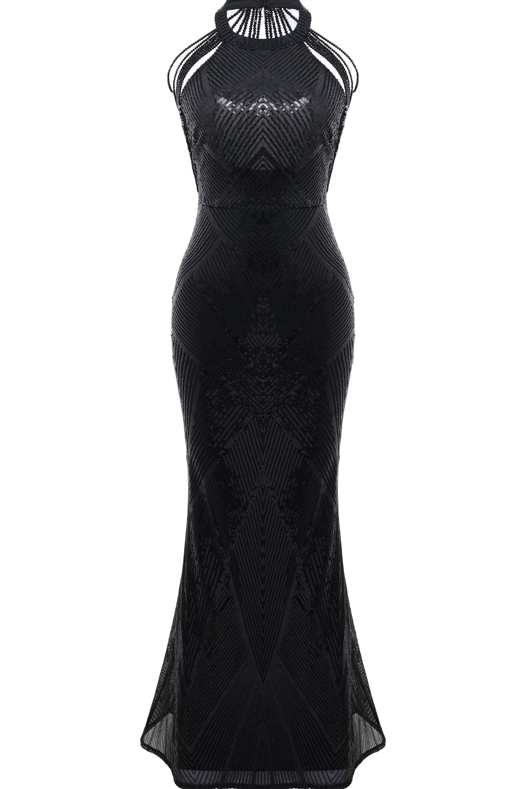 BABEYOND Evening Dresses | Formal Dresses<Crew Neck Low Back Beaded Sequin Dress
