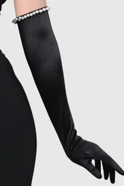 BABEYOND Gloves<21.6" Cuff Pearl Stretchy Gloves