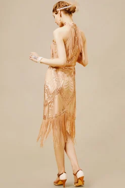 BABEYOND Fringe | Sequin<Cutout Crew Neck Fringe Flapper Dress
