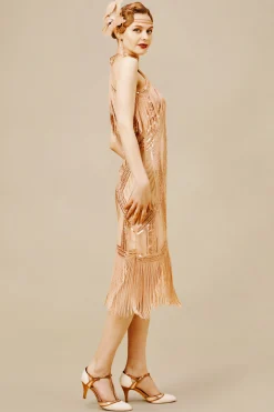 BABEYOND Fringe | Sequin<Cutout Crew Neck Fringe Flapper Dress