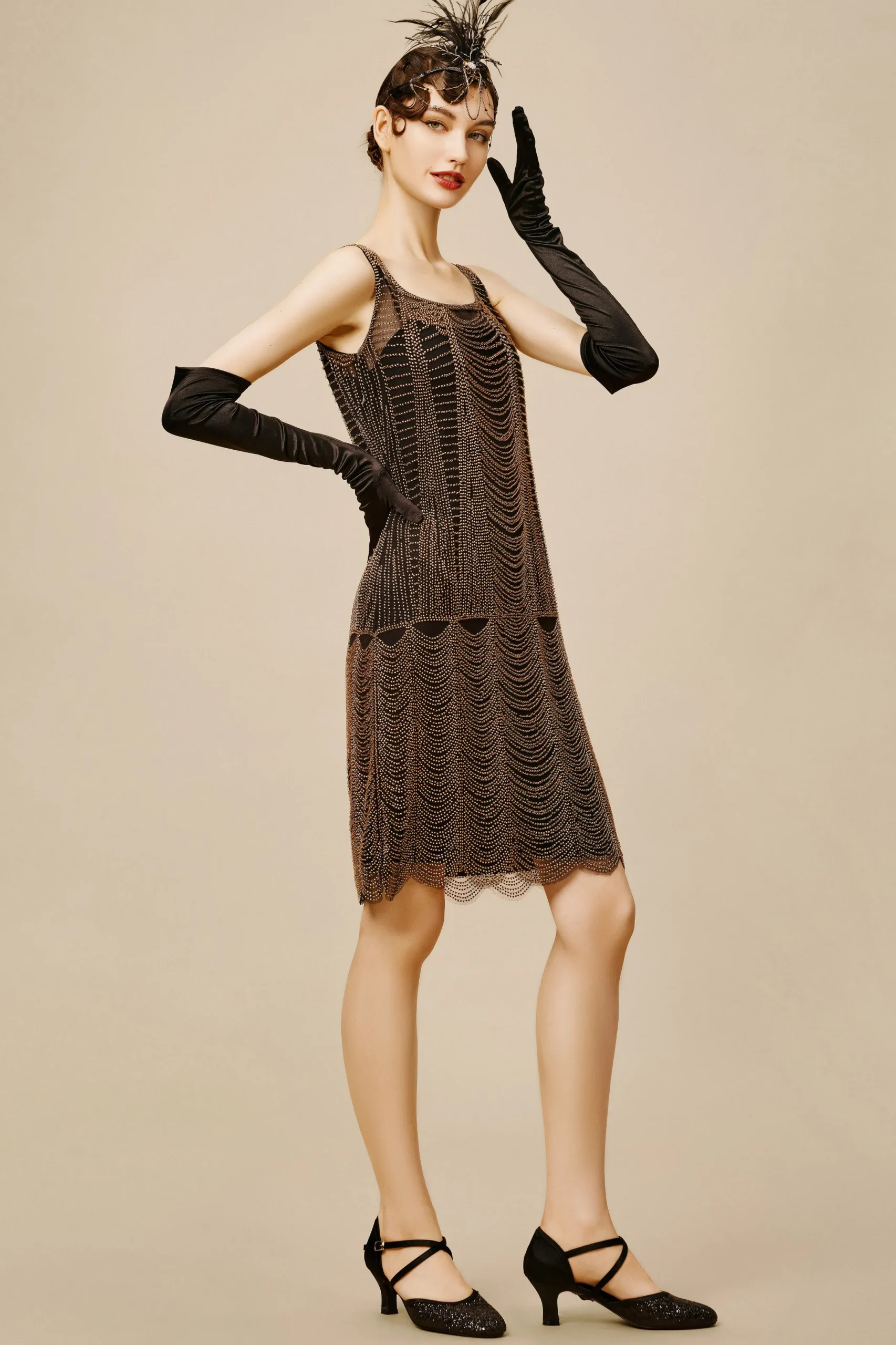 BABEYOND Plus Size<Decadent Draped Flapper Plus Size Dress
