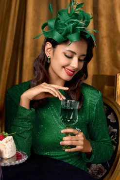 BABEYOND Fascinators<Delicate Ribbon Knot Feather Fascinator