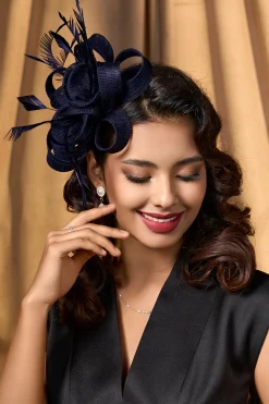 BABEYOND Fascinators<Delicate Ribbon Knot Feather Fascinator