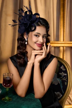 BABEYOND Fascinators<Delicate Ribbon Knot Feather Fascinator