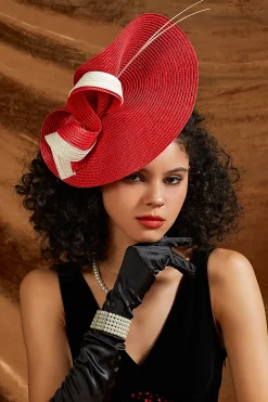 BABEYOND Fascinators<Delicate Wide-Brim Wavy Fascinator