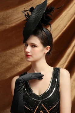 BABEYOND Fascinators<Dramatic Round Feather Fascinator