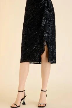 BABEYOND Flapper Dresses | Formal Dresses<Draped Cascading Ruffle Sequin Cocktail Dress