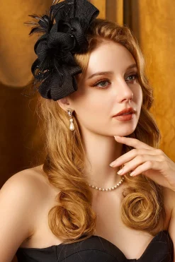 BABEYOND Fascinators<Elegant Bow Accented Lace Fascinator
