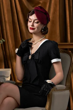 BABEYOND Lady<Elegant Bow Knot Pillbox Veil Fascinator