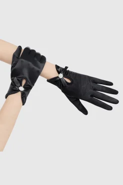 BABEYOND Gloves<Elegant Bow-Adorned Satin Gloves