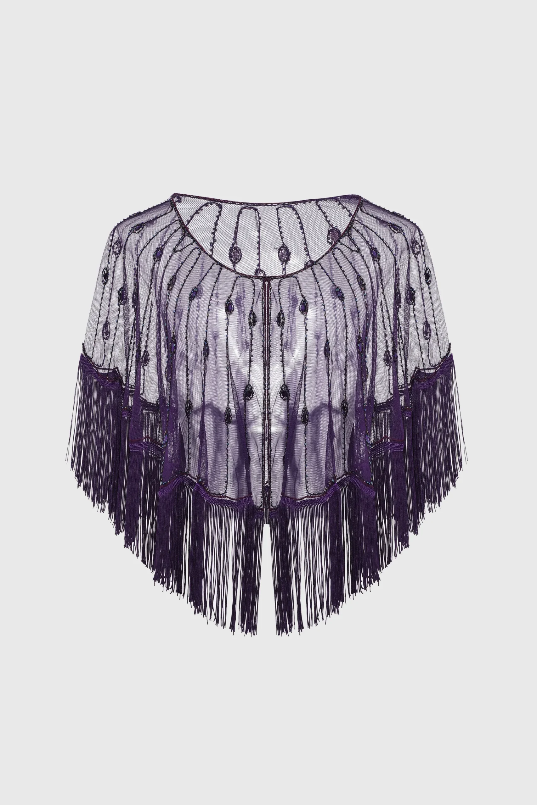 BABEYOND Shawls & Scarves | Vintage<Elegant Crystal Beaded Fringe Shawl