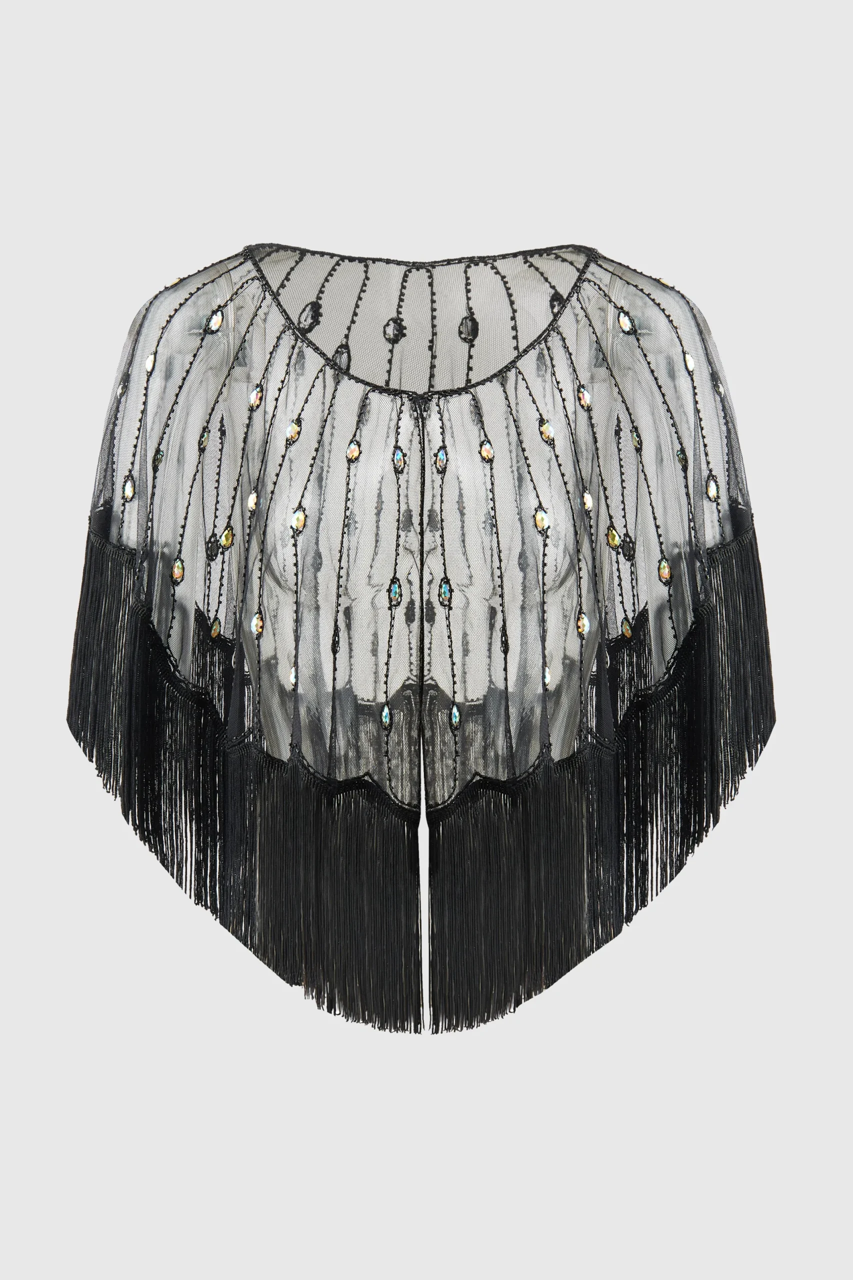 BABEYOND Shawls & Scarves | Vintage<Elegant Crystal Beaded Fringe Shawl