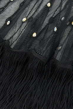 BABEYOND Shawls & Scarves | Vintage<Elegant Crystal Beaded Fringe Shawl