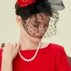 BABEYOND Fascinators<Elegant Floral Feather Pillbox Veil Fascinator