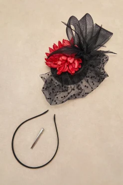 BABEYOND Fascinators<Elegant Floral Feather Pillbox Veil Fascinator
