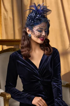BABEYOND Fascinators<Elegant Floral Feather Pillbox Veil Fascinator
