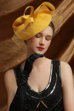 BABEYOND Fascinators<Elegant Half-Veiled Ribbon Fascinator