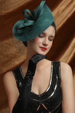 BABEYOND Fascinators<Elegant Half-Veiled Ribbon Fascinator