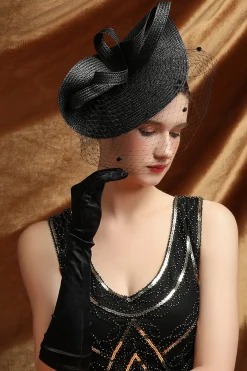 BABEYOND Fascinators<Elegant Half-Veiled Ribbon Fascinator