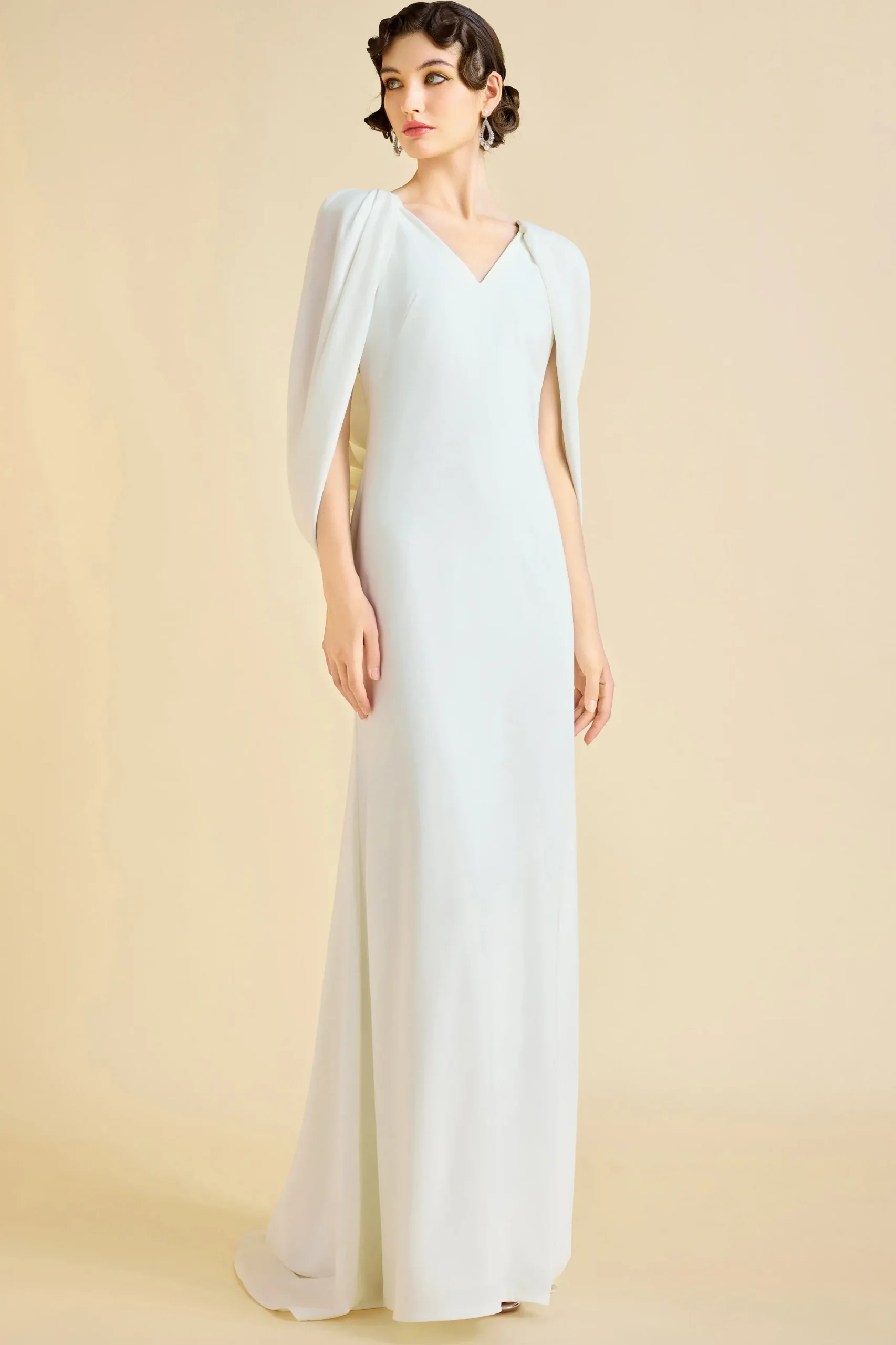 BABEYOND Formal Dresses | Evening Dresses<Elegant Low Back Couture Draped Cape Evening Gown