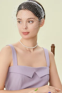 BABEYOND Fascinators | Vintage<Elegant Mesh Veil Beaded Fascinator