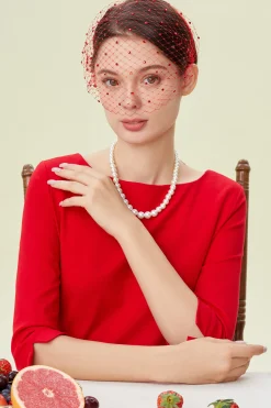 BABEYOND Fascinators | Vintage<Elegant Mesh Veil Beaded Fascinator