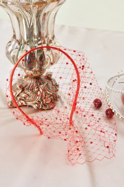 BABEYOND Fascinators | Vintage<Elegant Mesh Veil Beaded Fascinator