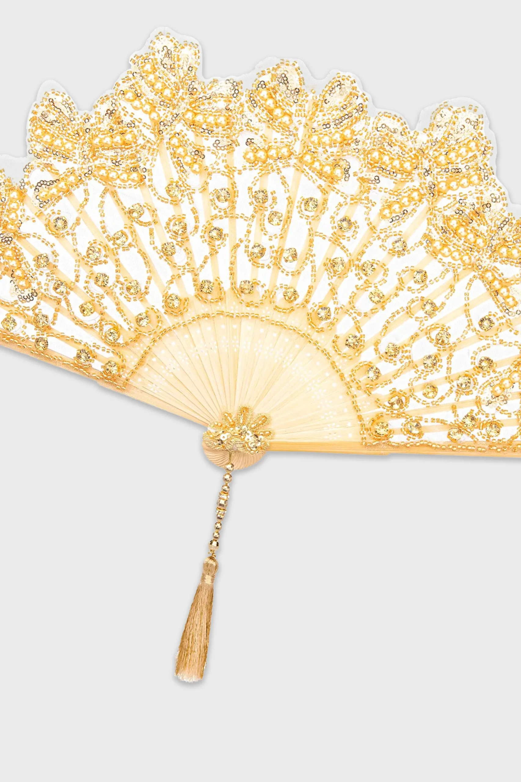 BABEYOND Fans<Elegant Non-Foldable Beaded Fan