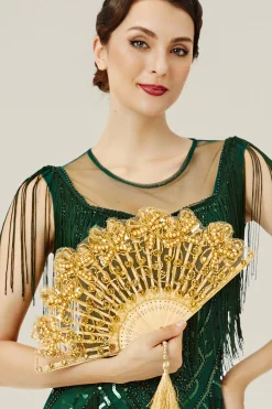 BABEYOND Fans<Elegant Non-Foldable Beaded Fan