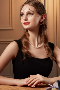 BABEYOND Fascinators<Elegant Partial Veil Headband Fascinator