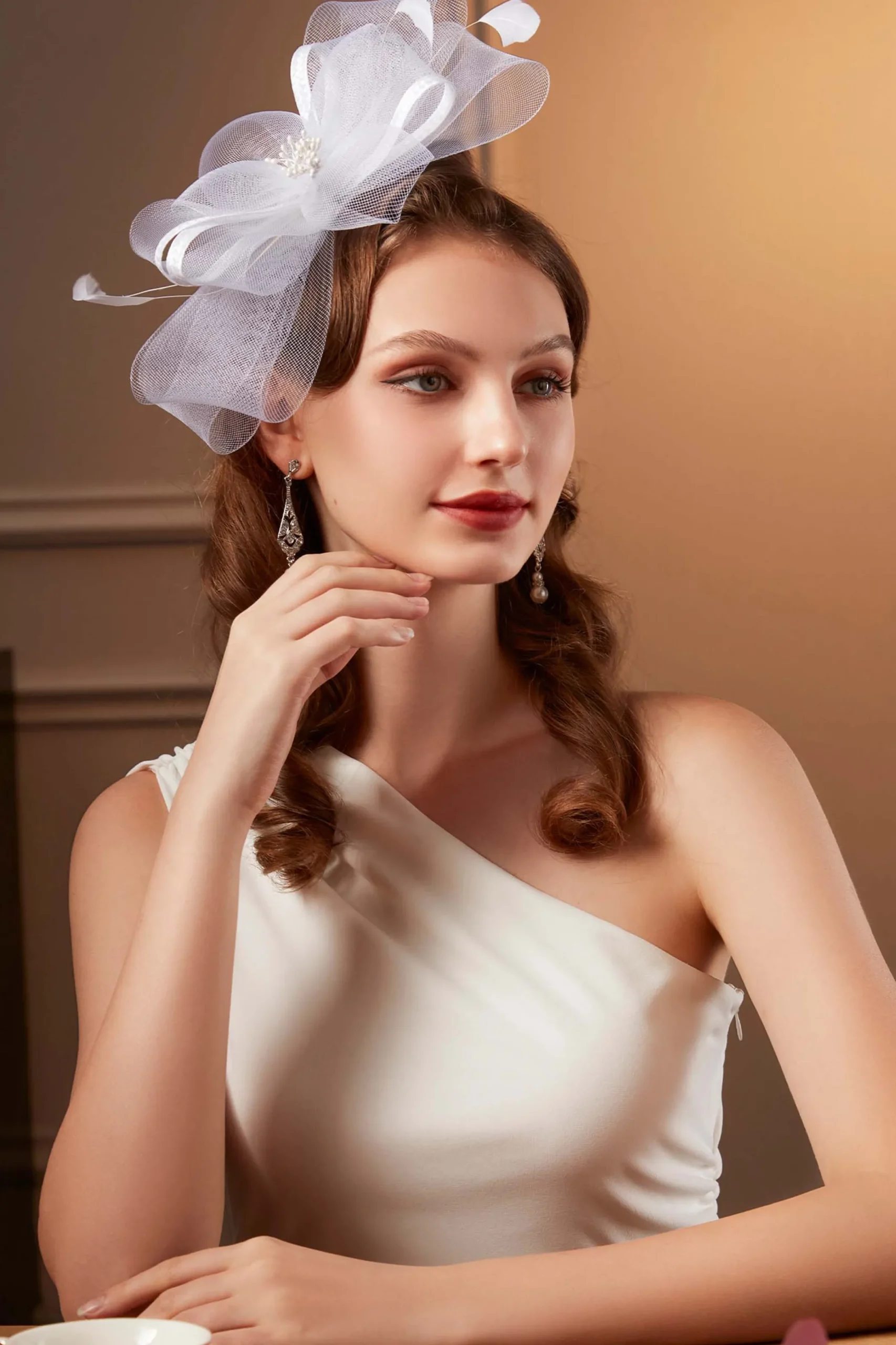 BABEYOND Fascinators<Elegant Ribbon Feather Kentucky Fascinator