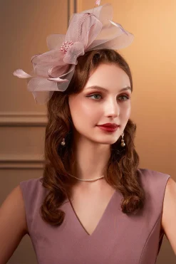BABEYOND Fascinators<Elegant Ribbon Feather Kentucky Fascinator