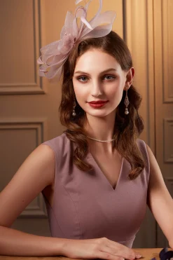 BABEYOND Fascinators<Elegant Ribbon Feather Kentucky Fascinator