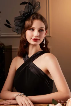 BABEYOND Fascinators<Elegant Ribbon Feather Kentucky Fascinator