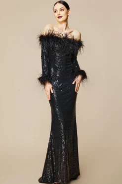 BABEYOND Evening Dresses | Formal Dresses<Elegant Sequin Feather Mermaid Dress