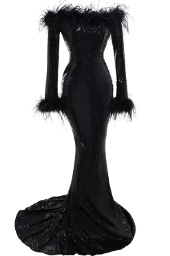 BABEYOND Evening Dresses | Formal Dresses<Elegant Sequin Feather Mermaid Dress