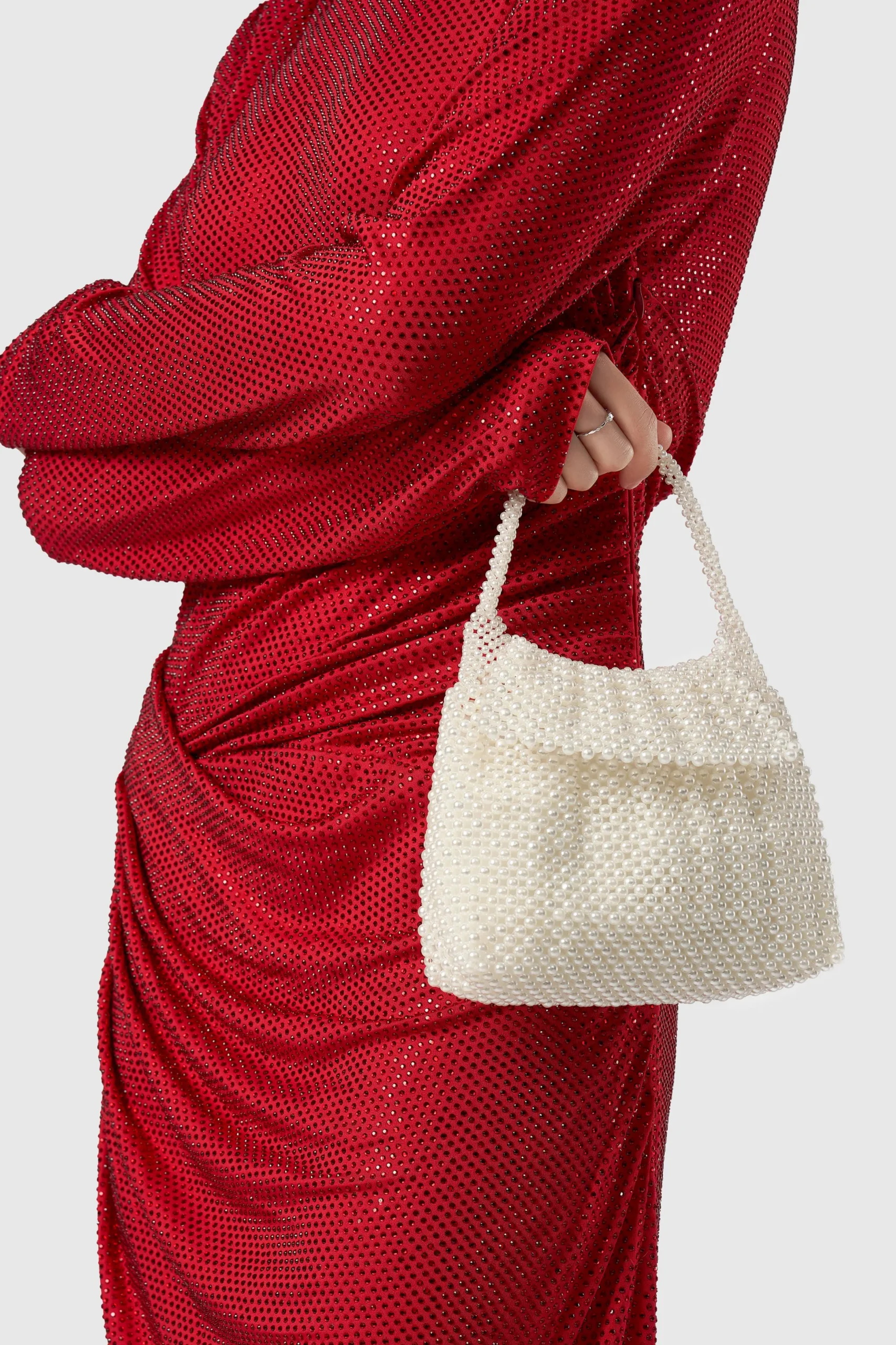 BABEYOND Handbags | Casual<Embellished Pearl Flap Evening Shoulder Bag