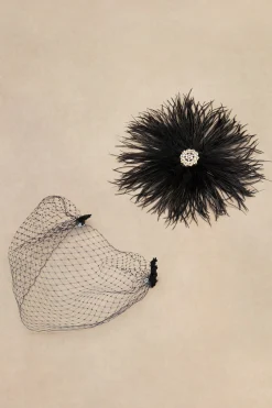 BABEYOND Fascinators | Rhinestone<Embellished Rhinestone Fluffy Veil Fascinator