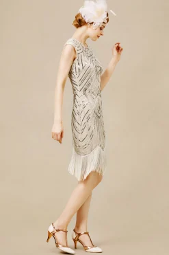 BABEYOND Flapper Dresses | Fringe<Embellished Sequin Cap Sleeves Dress