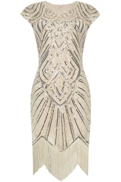 BABEYOND Flapper Dresses | Fringe<Embellished Sequin Cap Sleeves Dress